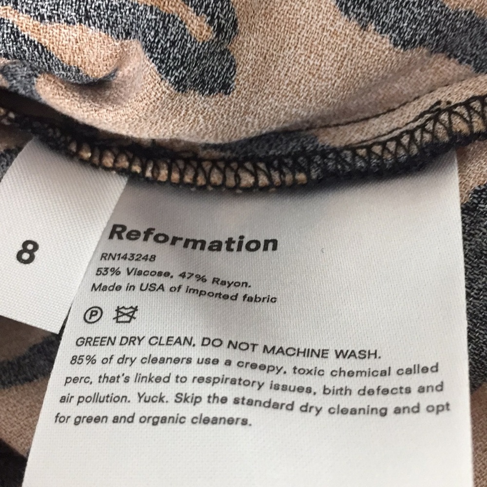 Reformation Zebra Print Blouse - Black and Tan - Picture 10 of 10